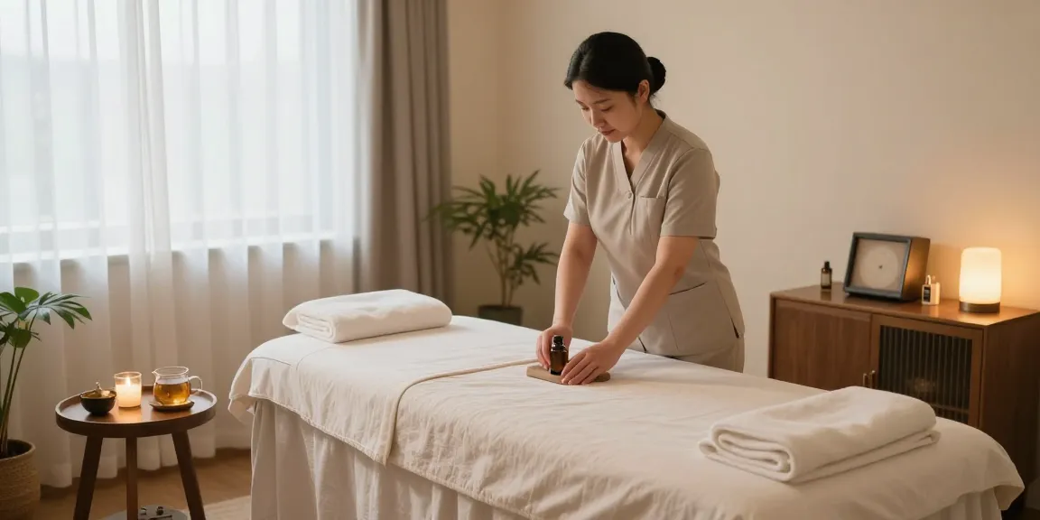 Relaxing 인천출장마사지 therapy space with soothing ambiance and professional setup.