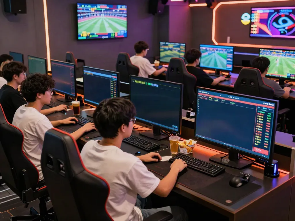 Exciting sports betting experience at sin88 gaming lounge with players focused on live events.