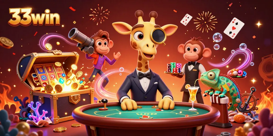 Engage with 33win's thrilling casino experience featuring vibrant characters and exciting gameplay.