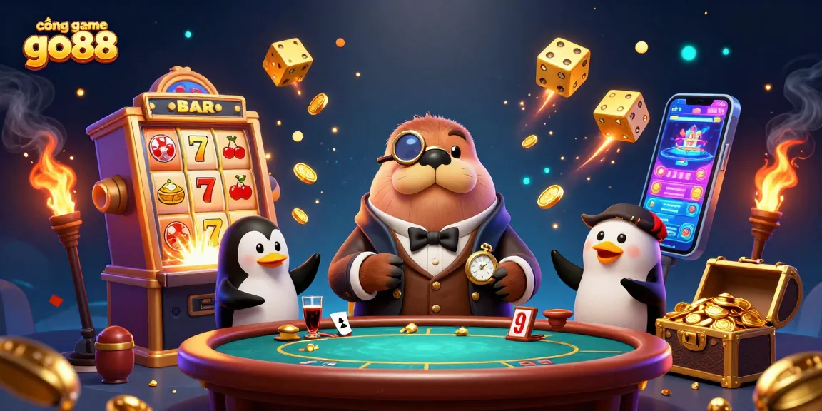 Experience cổng game go88 with a vibrant underwater casino scene featuring exciting characters and dynamic game elements.