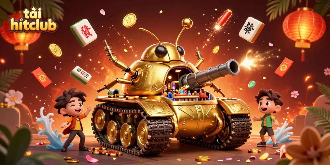 Experience exciting gaming moments as you tải hitclub; a massive golden beetle tank opens to reveal a miniature casino inside.