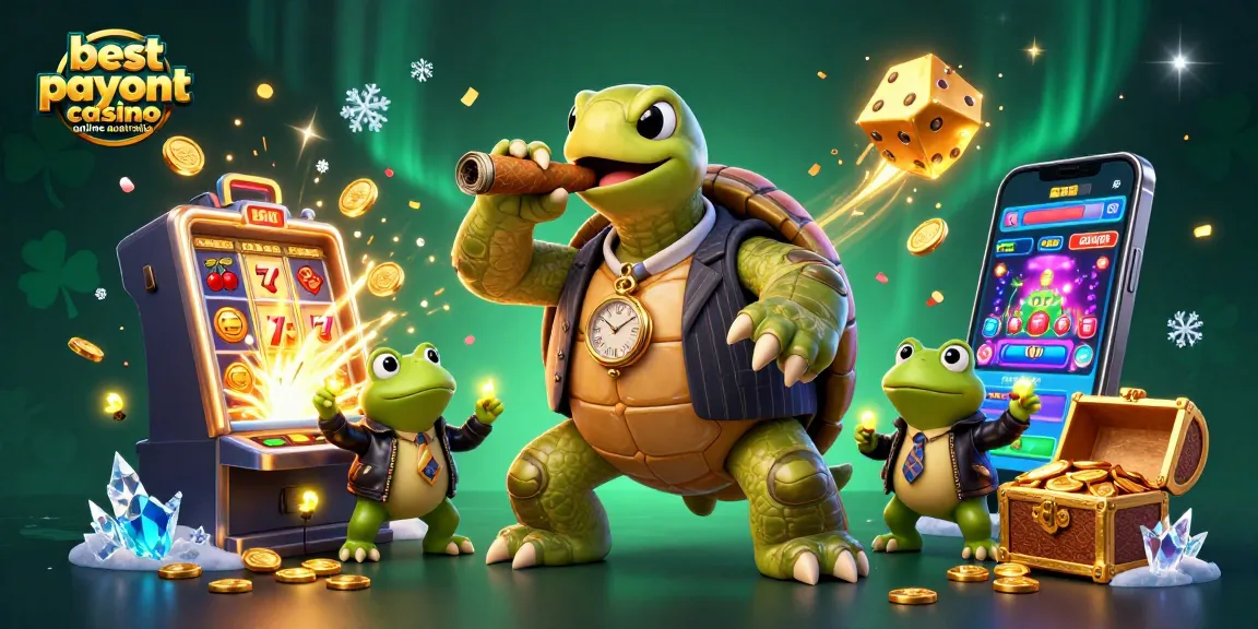 Experience the excitement at the best payout casino online Australia, as a snapping turtle and bullfrog enforcers celebrate massive jackpots.